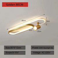 Plafonnier LED Acrylique Moderne - Edition 2023 | Marco Lucetti Doré 80cm / Gradation à distance