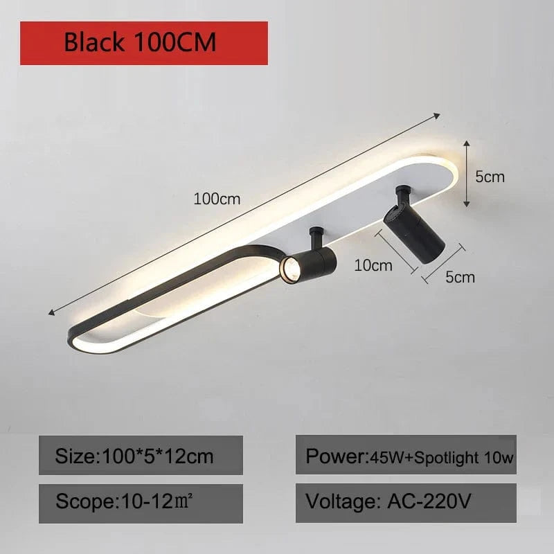 Plafonnier LED Acrylique Moderne - Edition 2023 | Marco Lucetti Noir 100cm / Gradation à distance