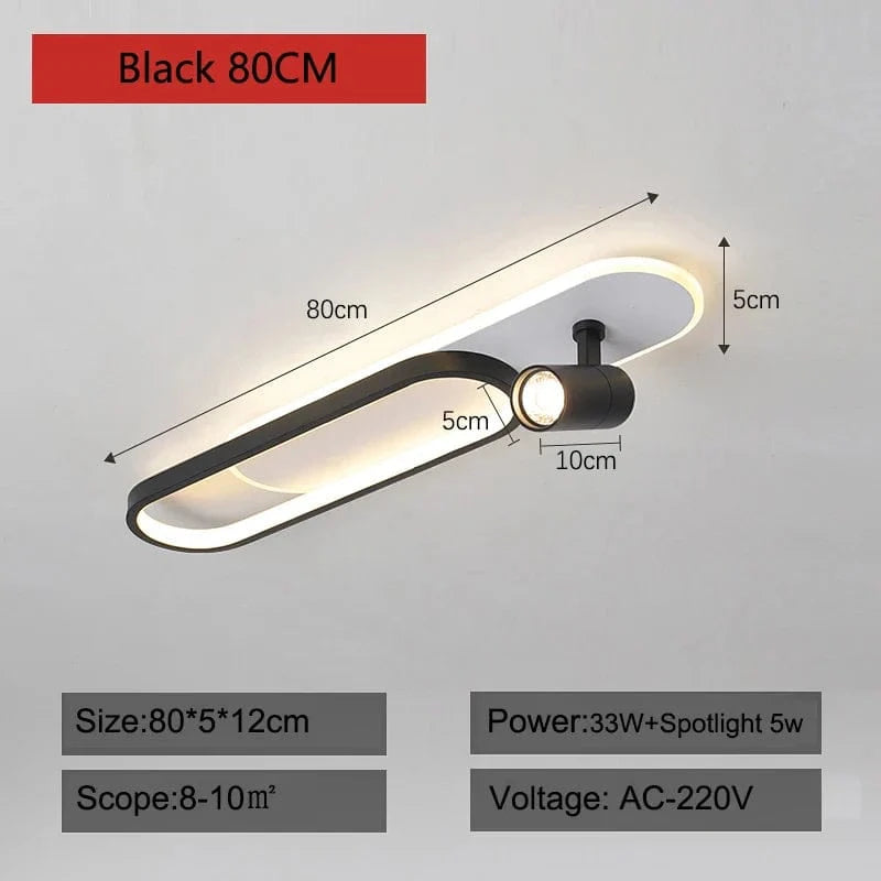 Plafonnier LED Acrylique Moderne - Edition 2023 | Marco Lucetti Noir 80cm / Gradation à distance