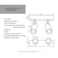 Plafonnier LED ajustables cylindriques "SpotLux" | Marco Lucetti