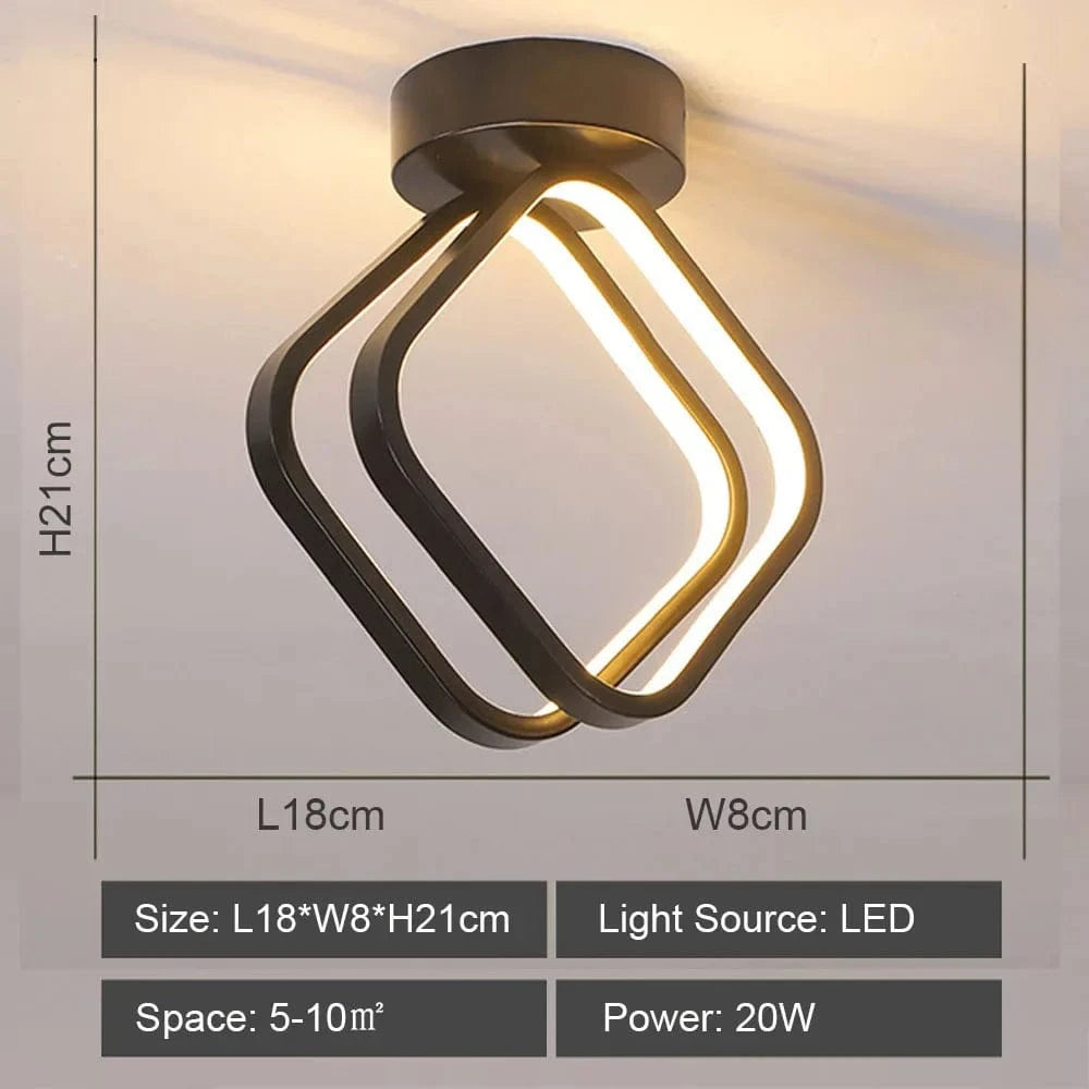 Plafonnier LED Ambiance Maison - Éclairage Chaud & Froid | Marco Lucetti Modèle 3 Noir / Blanc chaud