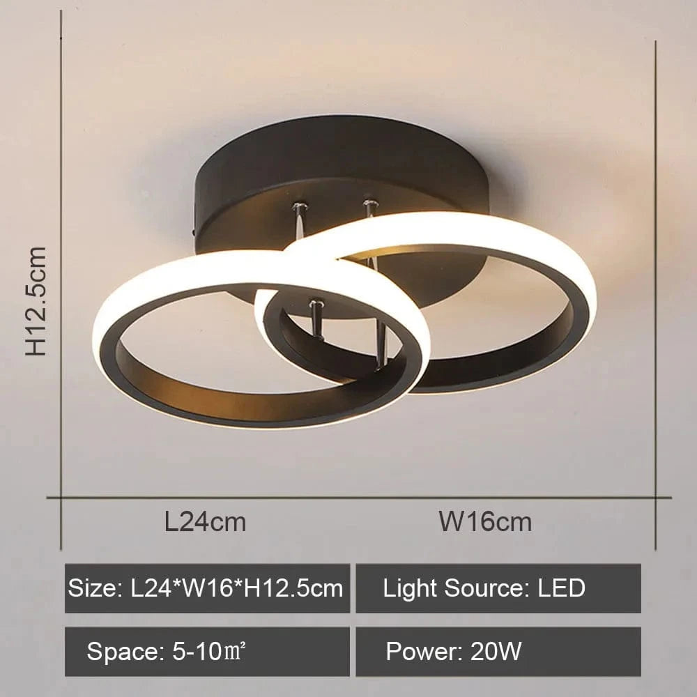Plafonnier LED Ambiance Maison - Éclairage Chaud & Froid | Marco Lucetti Modèle 7 Noir / Blanc chaud