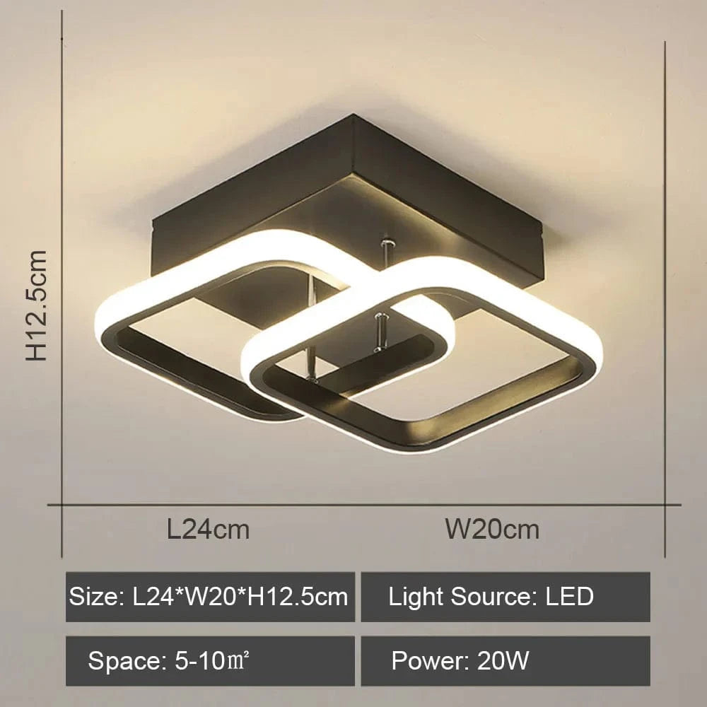 Plafonnier LED Ambiance Maison - Éclairage Chaud & Froid | Marco Lucetti Modèle 8 Noir / Blanc chaud