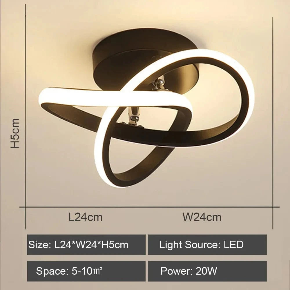 Plafonnier LED Ambiance Maison - Éclairage Chaud & Froid | Marco Lucetti Modèle 9 Noir / Blanc chaud