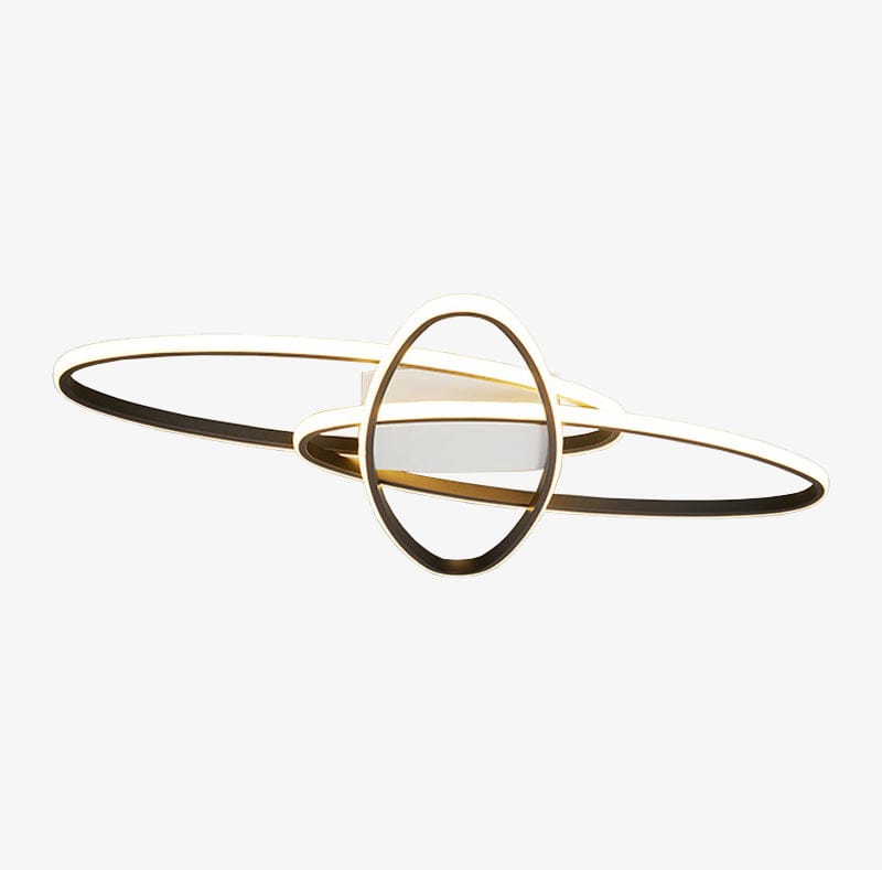 Plafonnier LED Anneaux Imbriqués Orfa | Marco Lucetti Noir - 50 x 37 cm