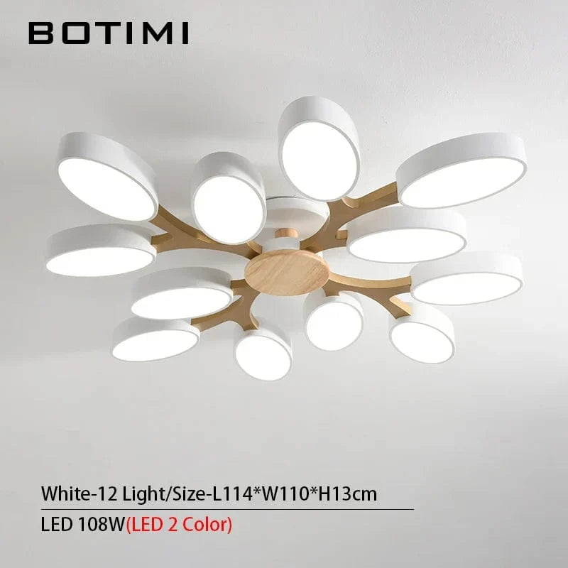 Plafonnier LED "Arbre Gris" | Marco Lucetti Blanc 12 LED 2 couleurs