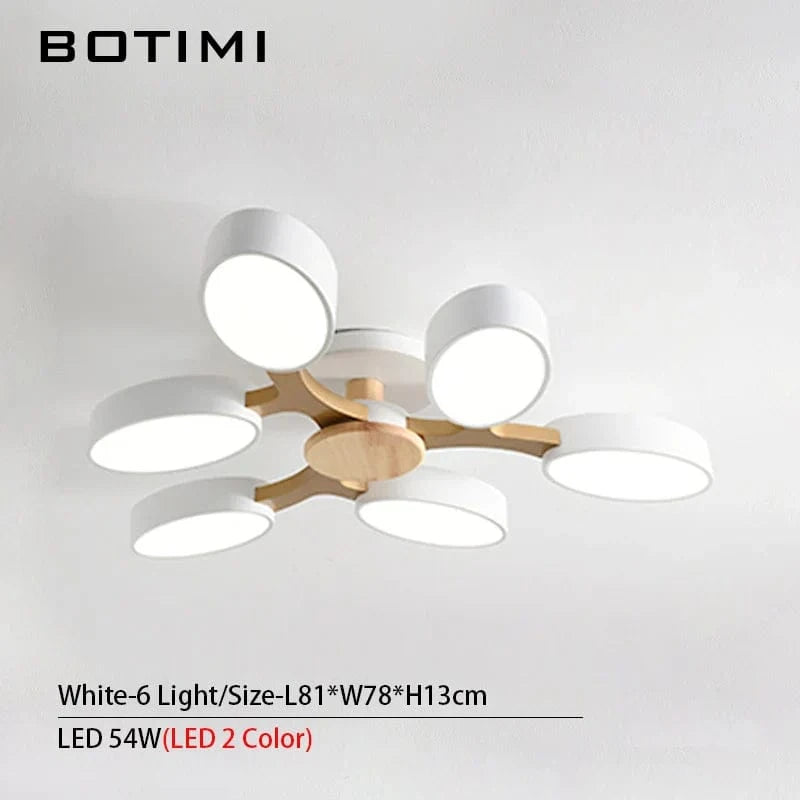 Plafonnier LED "Arbre Gris" | Marco Lucetti Blanc 6 LED 2 couleurs