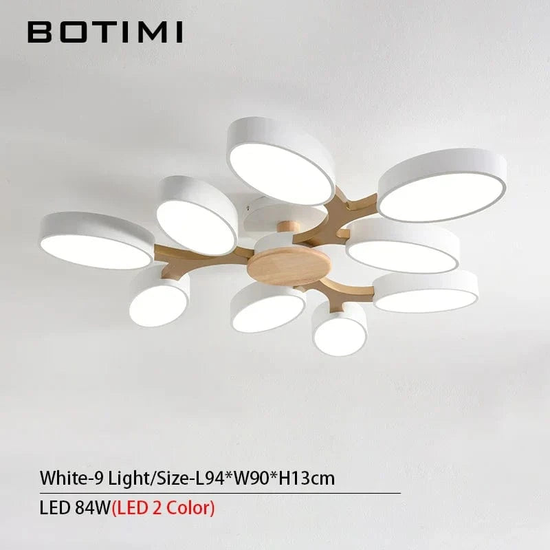 Plafonnier LED "Arbre Gris" | Marco Lucetti Blanc 9 LED 2 couleurs