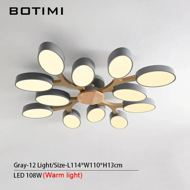 Plafonnier LED "Arbre Gris" | Marco Lucetti Gris 12-lumière chaude