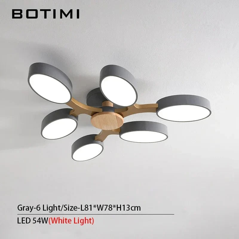 Plafonnier LED "Arbre Gris" | Marco Lucetti Gris 6-lumière blanche