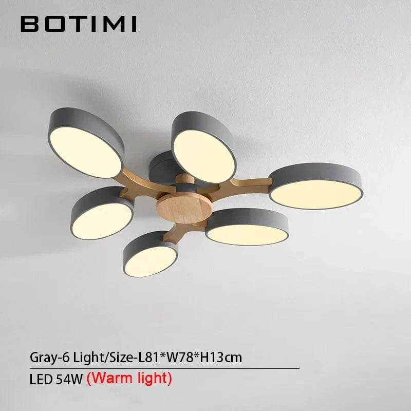 Plafonnier LED "Arbre Gris" | Marco Lucetti Gris 6-lumière chaude