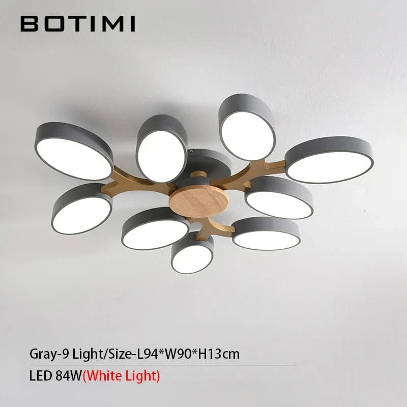 Plafonnier LED "Arbre Gris" | Marco Lucetti Gris 9-lumière blanche