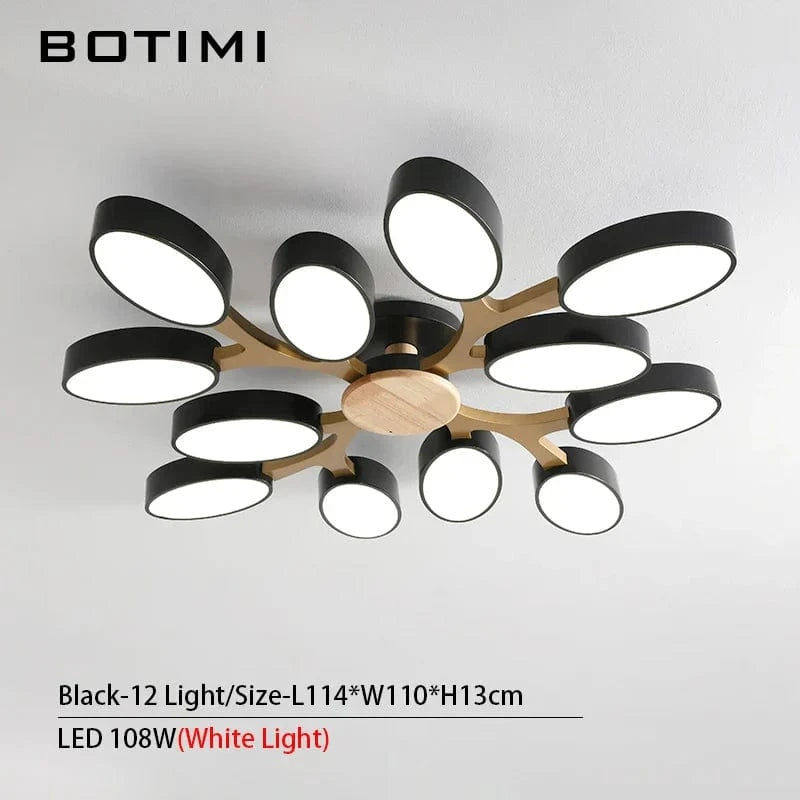 Plafonnier LED "Arbre Gris" | Marco Lucetti Lumière noire 12-blanche