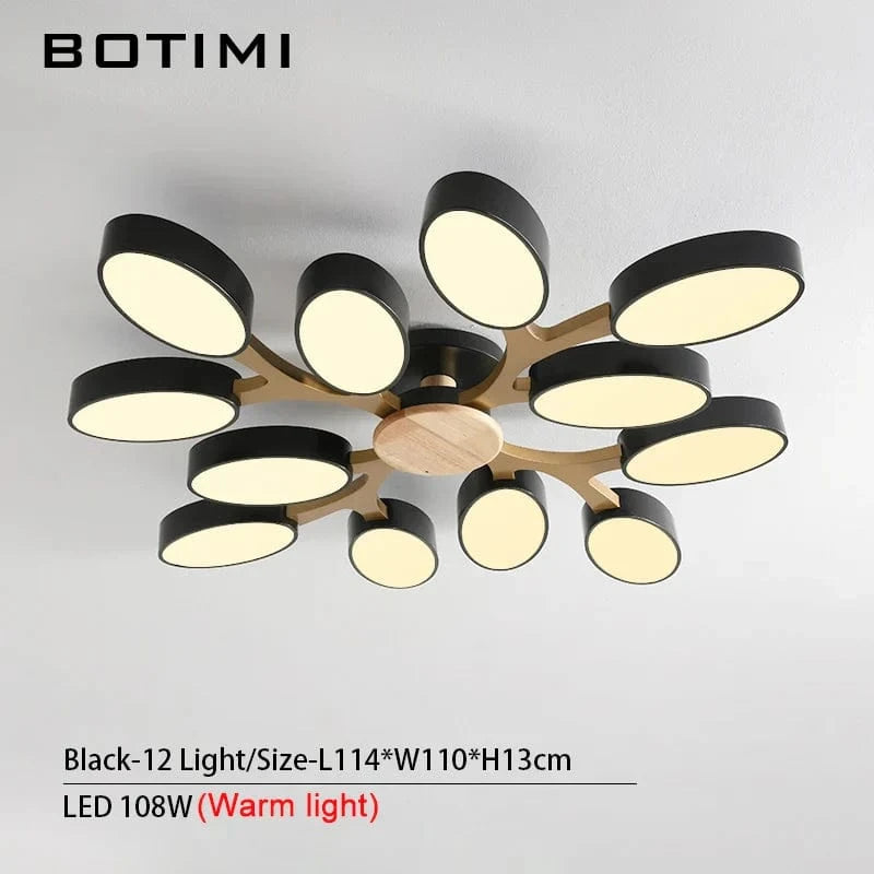 Plafonnier LED "Arbre Gris" | Marco Lucetti Lumière noire 12-chaude