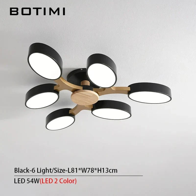 Plafonnier LED "Arbre Gris" | Marco Lucetti Noir 6 LED 2 couleurs