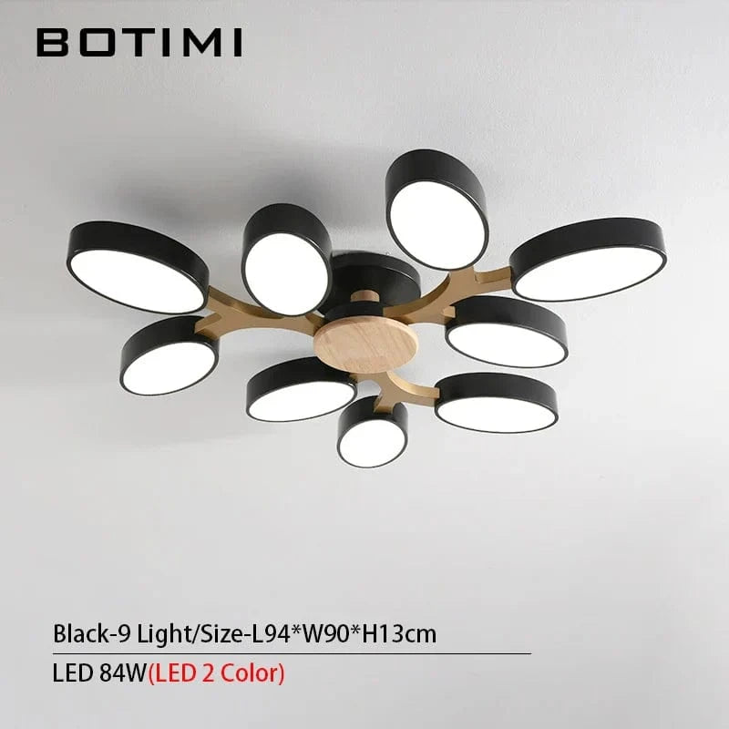 Plafonnier LED "Arbre Gris" | Marco Lucetti Noir 9 LED 2 couleurs