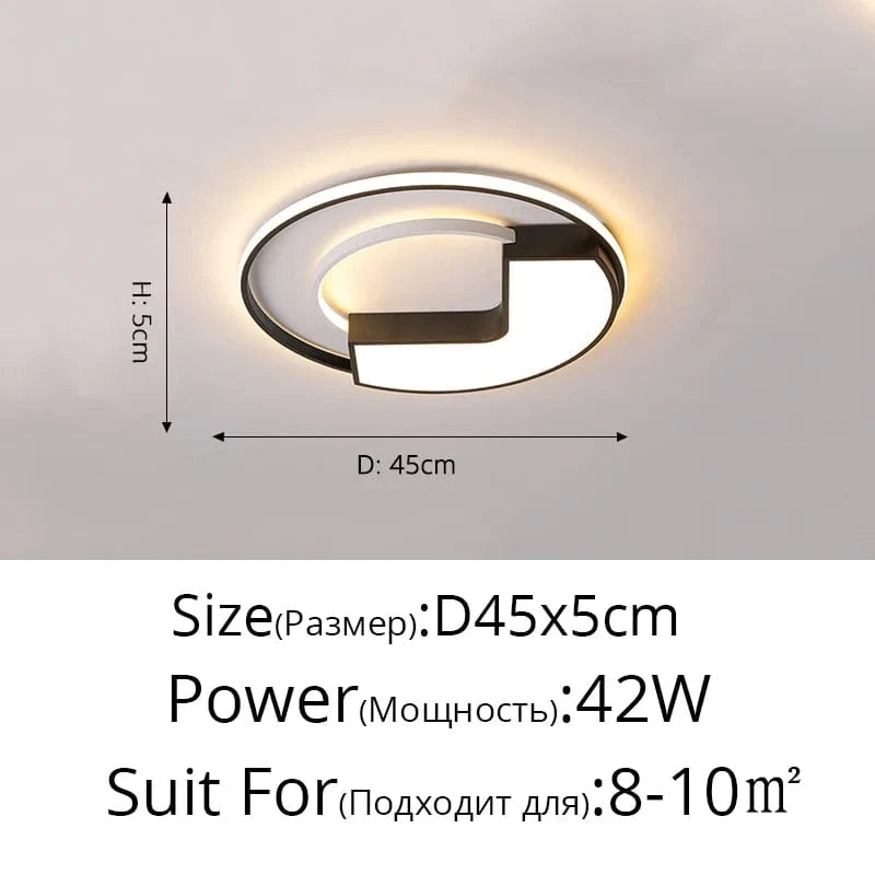 Plafonnier LED Art Déco Géométrique de Luxe pour Éclairage Intérieur | Marco Lucetti A D45x5cm / Blanc froid Pas de télécommande