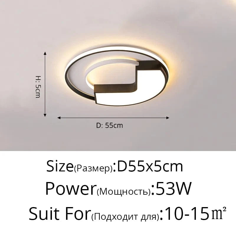 Plafonnier LED Art Déco Géométrique de Luxe pour Éclairage Intérieur | Marco Lucetti A D55x5cm / Blanc chaud Pas de télécommande