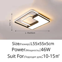 Plafonnier LED Art Déco Géométrique de Luxe pour Éclairage Intérieur | Marco Lucetti A L55x55x5cm / Blanc chaud Pas de télécommande