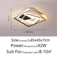 Plafonnier LED Art Déco Géométrique Luxe pour Éclairage Intérieur - Exclusive Collection | Marco Lucetti L45x45x7cm / Blanc chaud Pas de télécommande