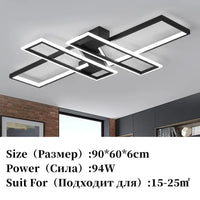 Plafonnier Led nordique moderne en aluminium blanc/noir avec télécommande.
