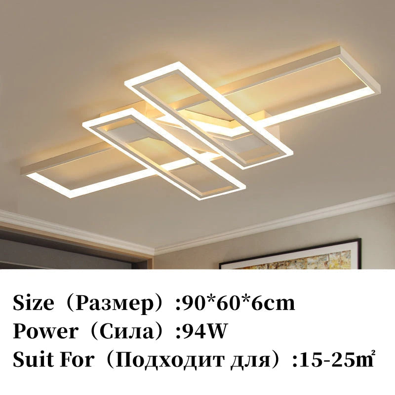Plafonnier Led nordique moderne en aluminium blanc/noir avec télécommande.