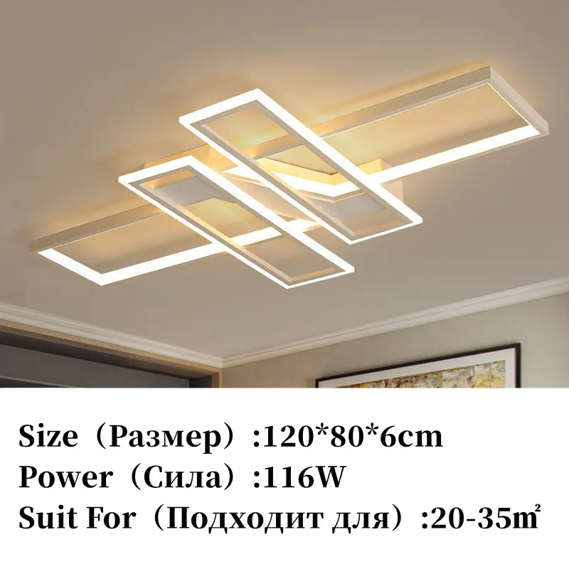 Plafonnier Led nordique moderne en aluminium blanc/noir avec télécommande.