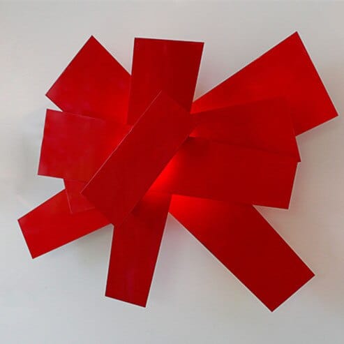 Plafonnier LED Bang en planches design | Marco Lucetti Rouge