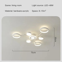 Plafonnier LED Blanc Décoratif avec Télécommande 2023 | Marco Lucetti 6 tête / Lumière 3 couleurs