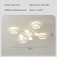 Plafonnier LED Blanc Décoratif avec Télécommande 2023 | Marco Lucetti 8 tête / Lumière 3 couleurs