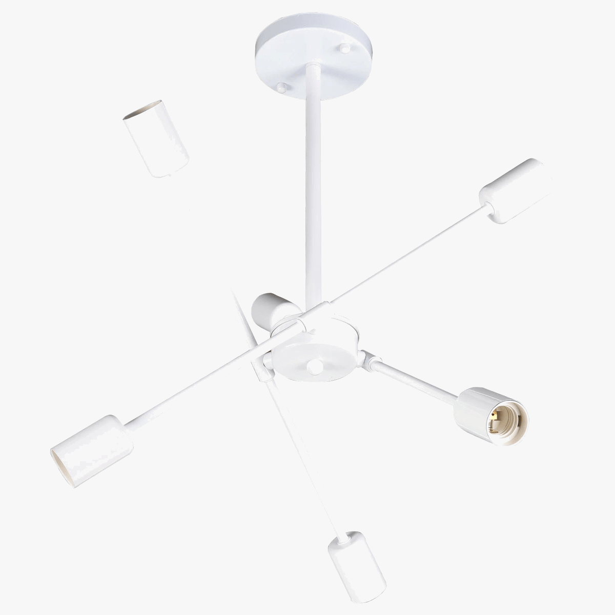 Plafonnier LED Blanc Métallique 6 Lampes | Marco Lucetti