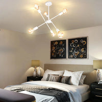 Plafonnier LED Blanc Métallique 6 Lampes | Marco Lucetti