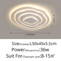 Plafonnier LED Blanc Multicouches Moderniste | Marco Lucetti B 4 cercles 50cm / Blanc chaud, pas de télécommande