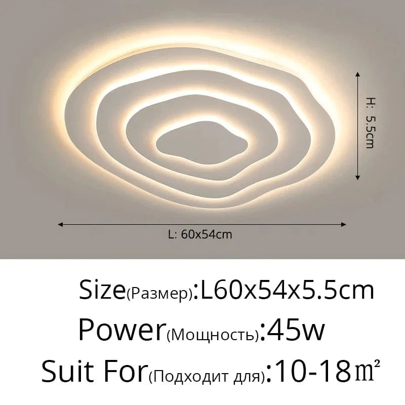 Plafonnier LED Blanc Multicouches Moderniste | Marco Lucetti B 4 cercles 60cm / Blanc chaud, pas de télécommande