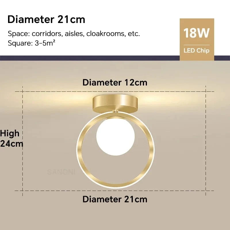 Plafonnier LED Blanche pour Ambiance Décorative | Marco Lucetti Or de type A / Blanc chaud