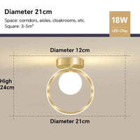 Plafonnier LED Blanche pour Ambiance Décorative | Marco Lucetti Or de type A / Blanc chaud