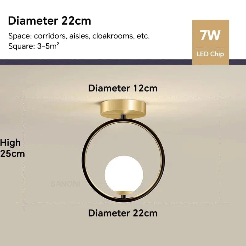 Plafonnier LED Blanche pour Ambiance Décorative | Marco Lucetti TypeB Noir / Blanc chaud