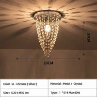 Plafonnier LED Bohème en Bois Luxe Moderne - Montage en Surface | Marco Lucetti A éclat de Chrome / Blanc froid