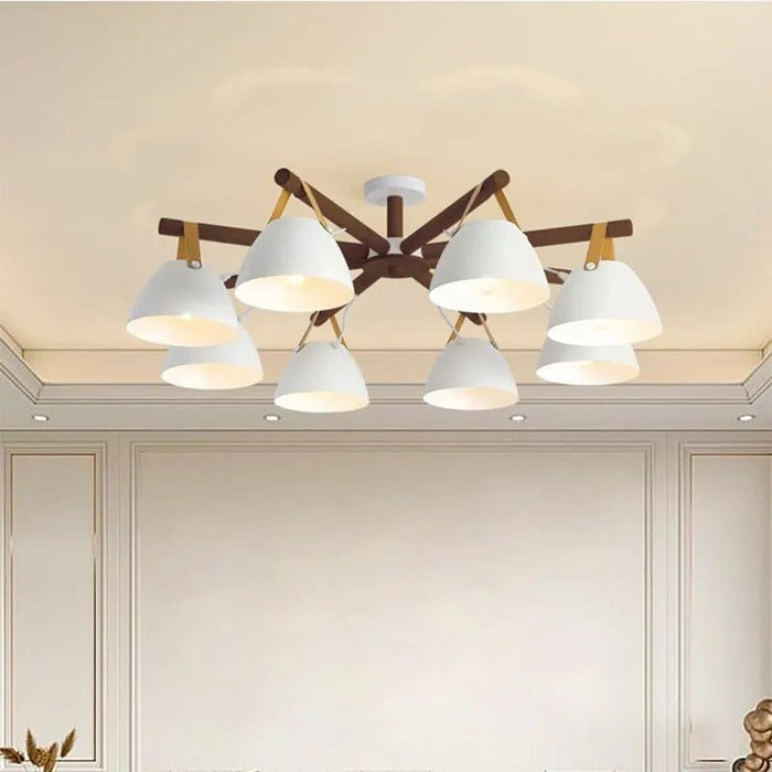 Plafonnier LED Bois & Cuir | Marco Lucetti