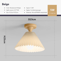 Plafonnier LED Bois et Tissu Plissé | Marco Lucetti