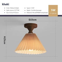 Plafonnier LED Bois et Tissu Plissé | Marco Lucetti W Khahi