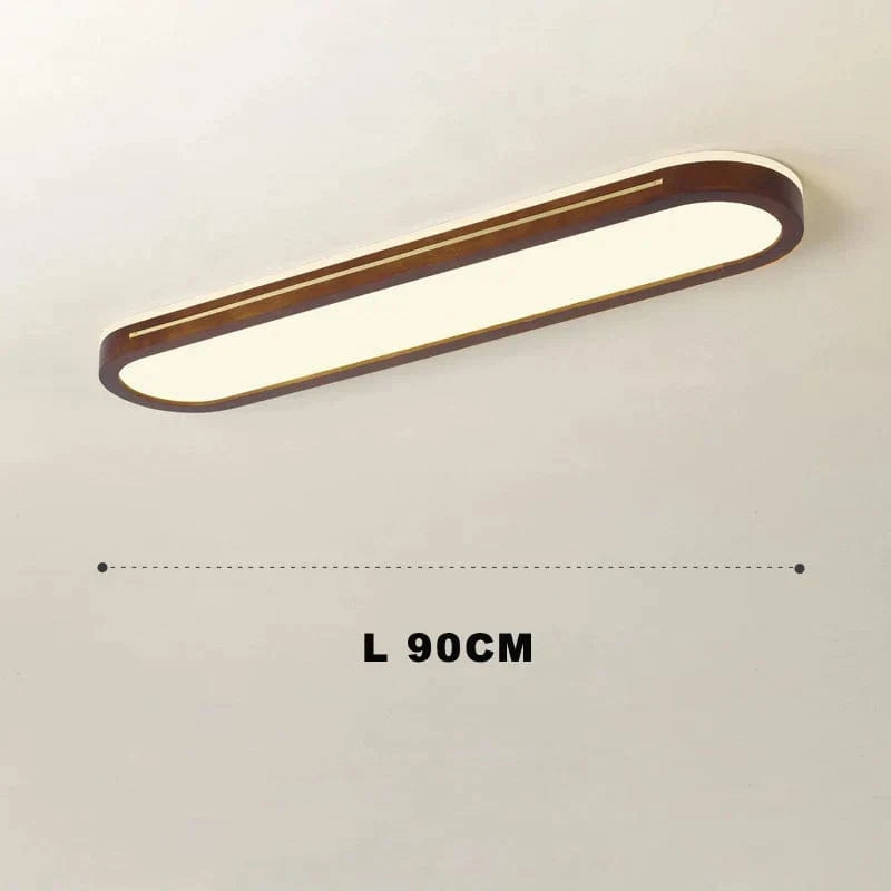 Plafonnier LED Bois Intelligent 2022 | Marco Lucetti L 90CM NOYER / Blanc chaud