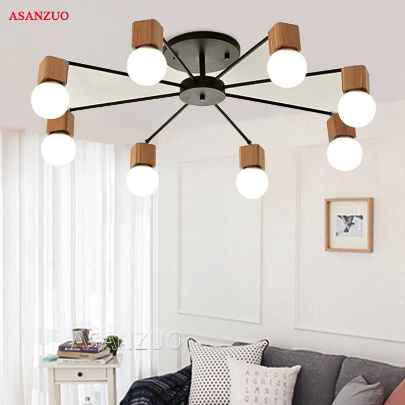 Plafonnier LED Bois & Métal, Design Moderne | Marco Lucetti