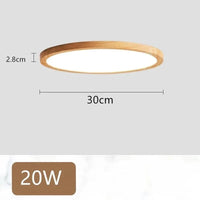 Plafonnier LED Bois Moderne | Marco Lucetti Rond 20W-30cm / Blanc chaud