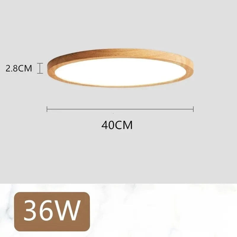 Plafonnier LED Bois Moderne | Marco Lucetti Rond 36W-40cm / Blanc chaud
