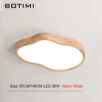 Plafonnier LED Bois Moderne | Marco Lucetti Télécommande à intensité variable de 50 CM