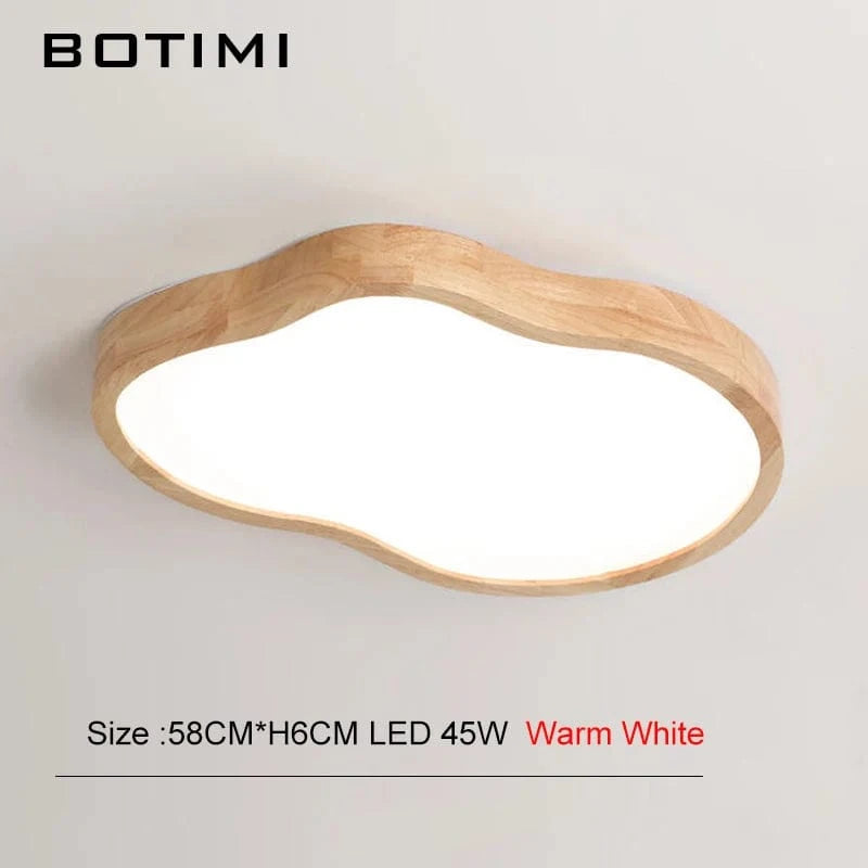 Plafonnier LED Bois Moderne | Marco Lucetti Télécommande à intensité variable de 58 CM