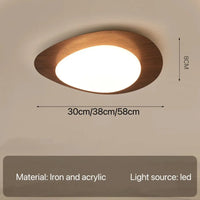 Plafonnier LED Bois Moderne Rétro pour Chambre, Restaurant et Cuisine | Marco Lucetti Dark wood color / 30cm / Tri light no remote