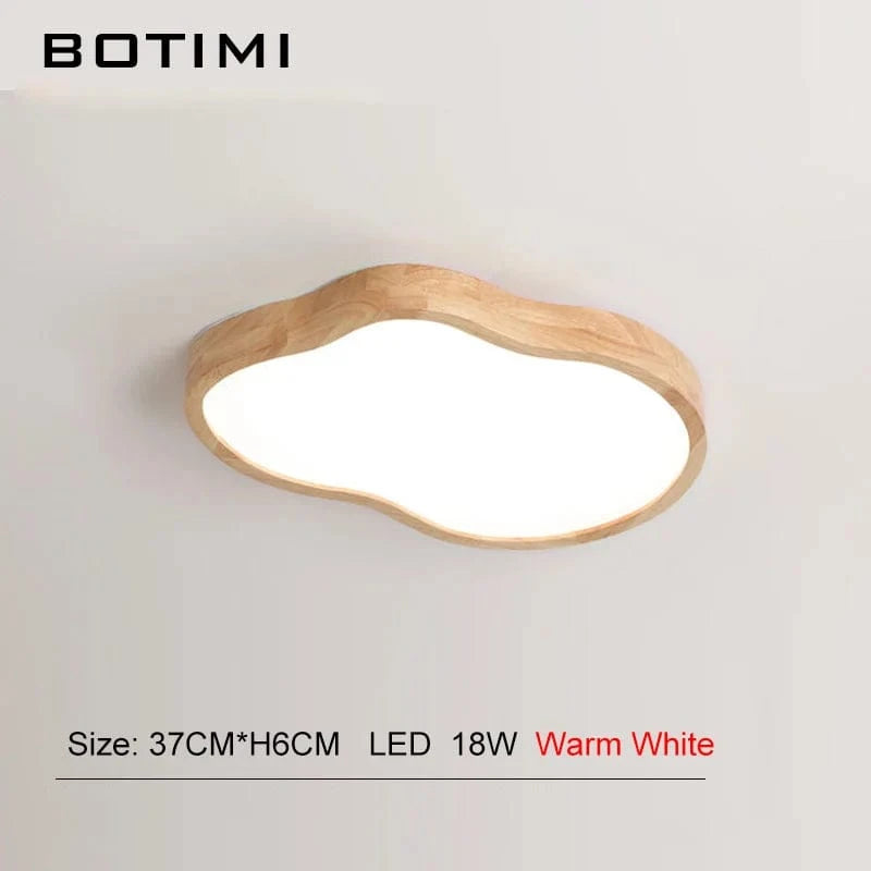 Plafonnier LED Bois Naturel - Élégance pour Votre Salon | Marco Lucetti Télécommande à intensité variable de 37 CM