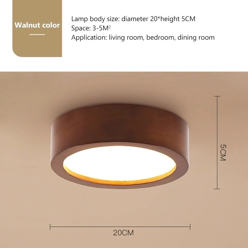 Plafonnier LED bois naturel modernité | Marco Lucetti A bois sombre / Lumière chaude